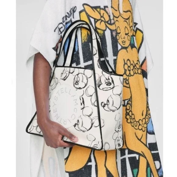 Stella McCartney Disney Fantasia Mickey Mouse Cotton X-Large Tote With Pouch NEW - Picture 17 of 17